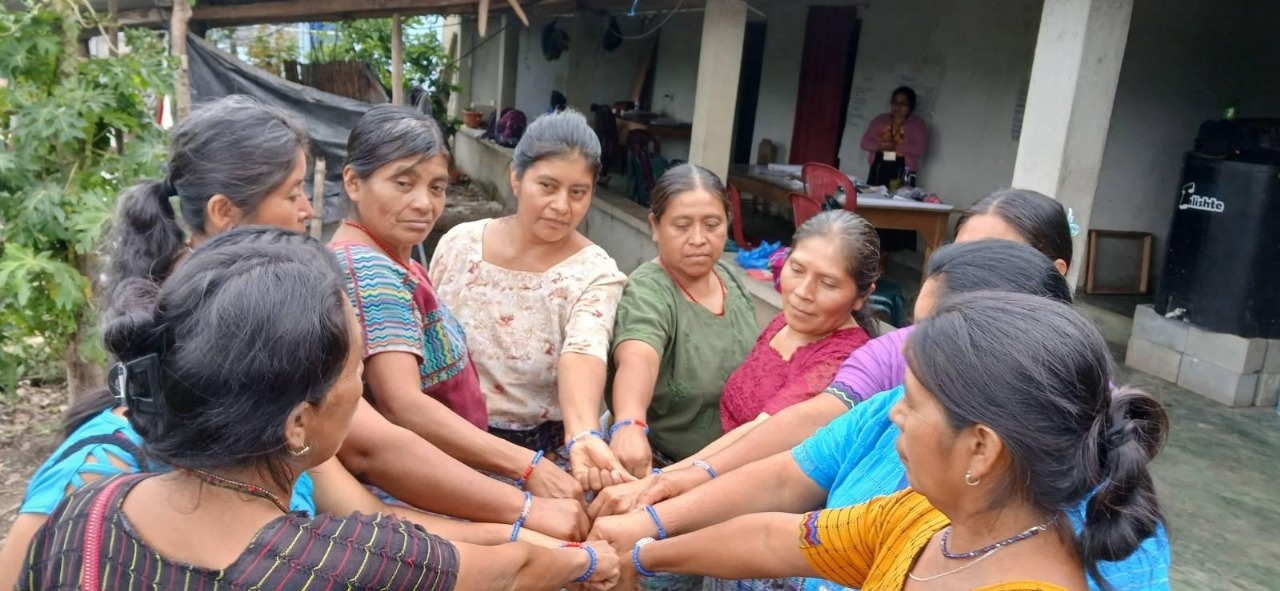 participants in women's health workshop in Rabinal